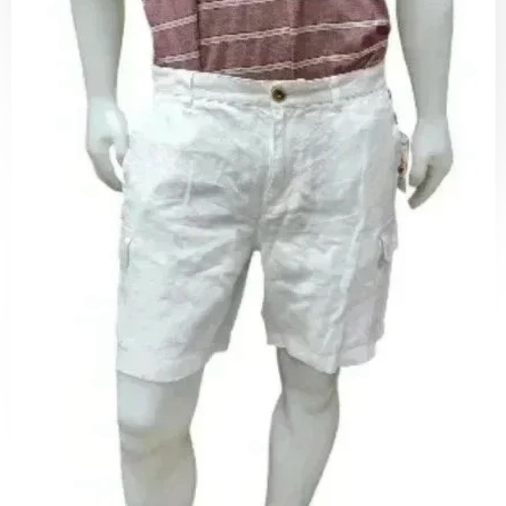 C&C California NWT 100%  Linen White Cargo Shorts Size 36